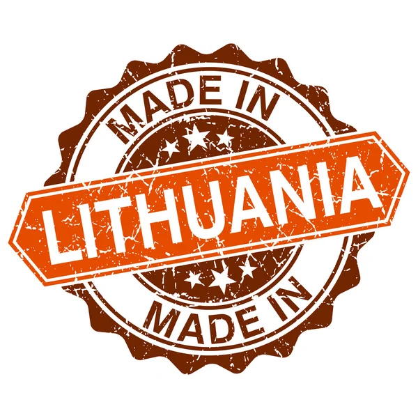 Litvanya vintage damga izole beyaz zemin üzerine yapılan — Stok Vektör