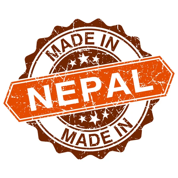Feito no Nepal carimbo vintage isolado no fundo branco — Vetor de Stock