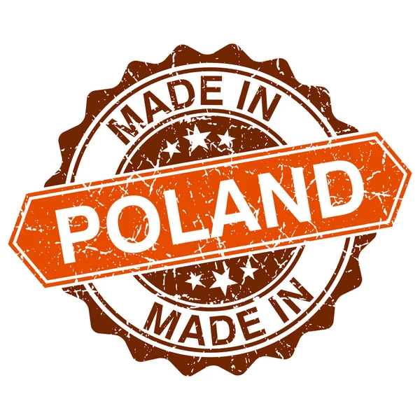 Сделано в Польше винтажный штамп изолированы на белом фоне — стоковый вектор