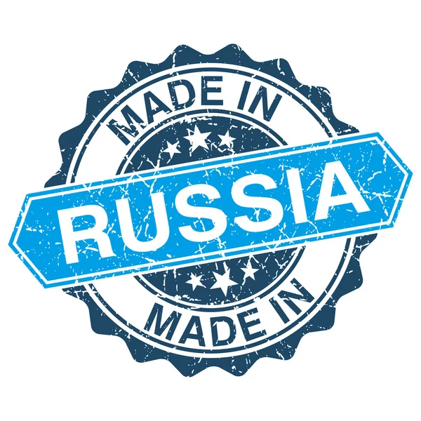 Feito na Rússia carimbo vintage isolado no fundo branco — Vetor de Stock