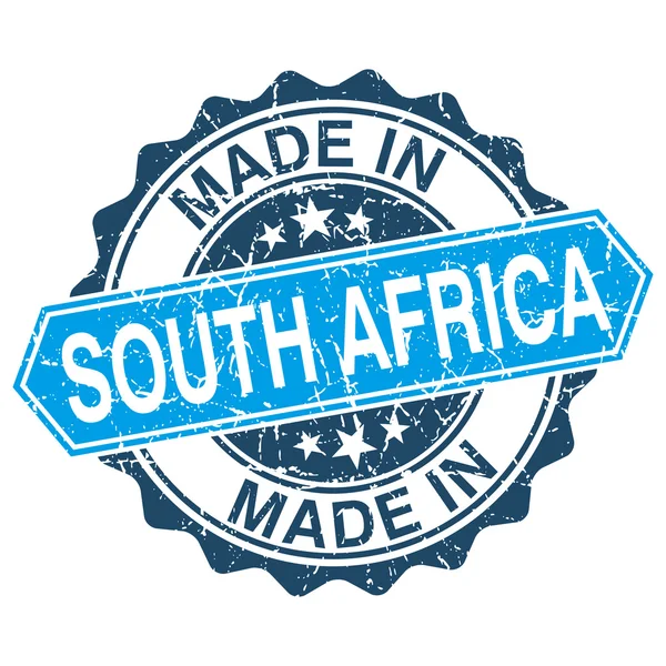 Hecho en Sudáfrica sello vintage aislado sobre fondo blanco — Vector de stock