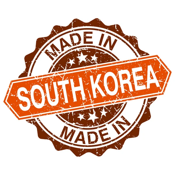 Feita na Coreia do Sul carimbo vintage isolado no fundo branco — Vetor de Stock