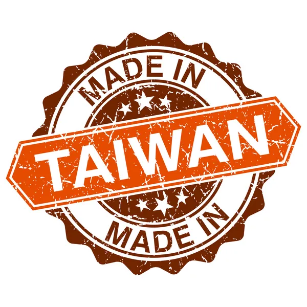 Fatto in Taiwan timbro vintage isolato su sfondo bianco — Vettoriale Stock