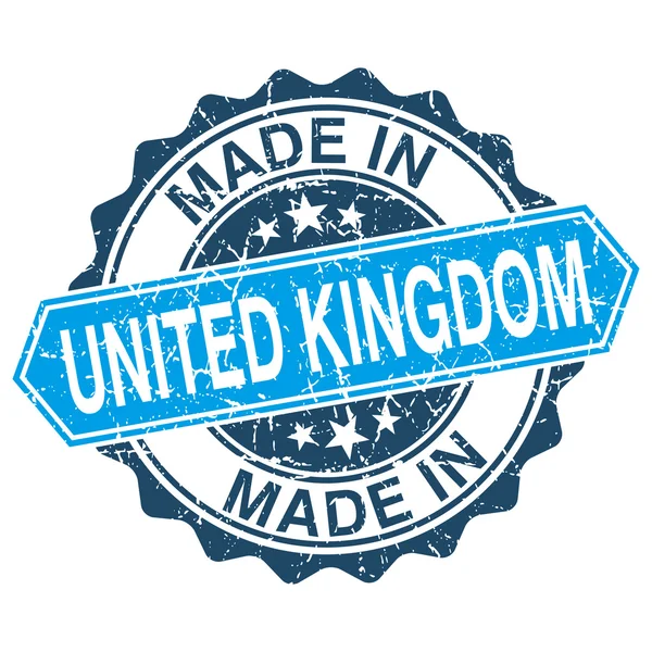 Hecho en Reino Unido sello vintage aislado sobre fondo blanco — Vector de stock
