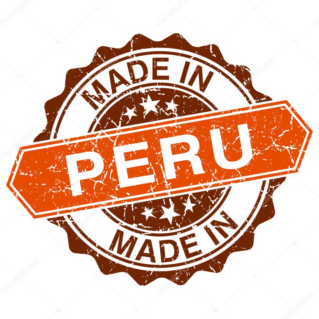 made in Peru vintage stamp isolated on white background
