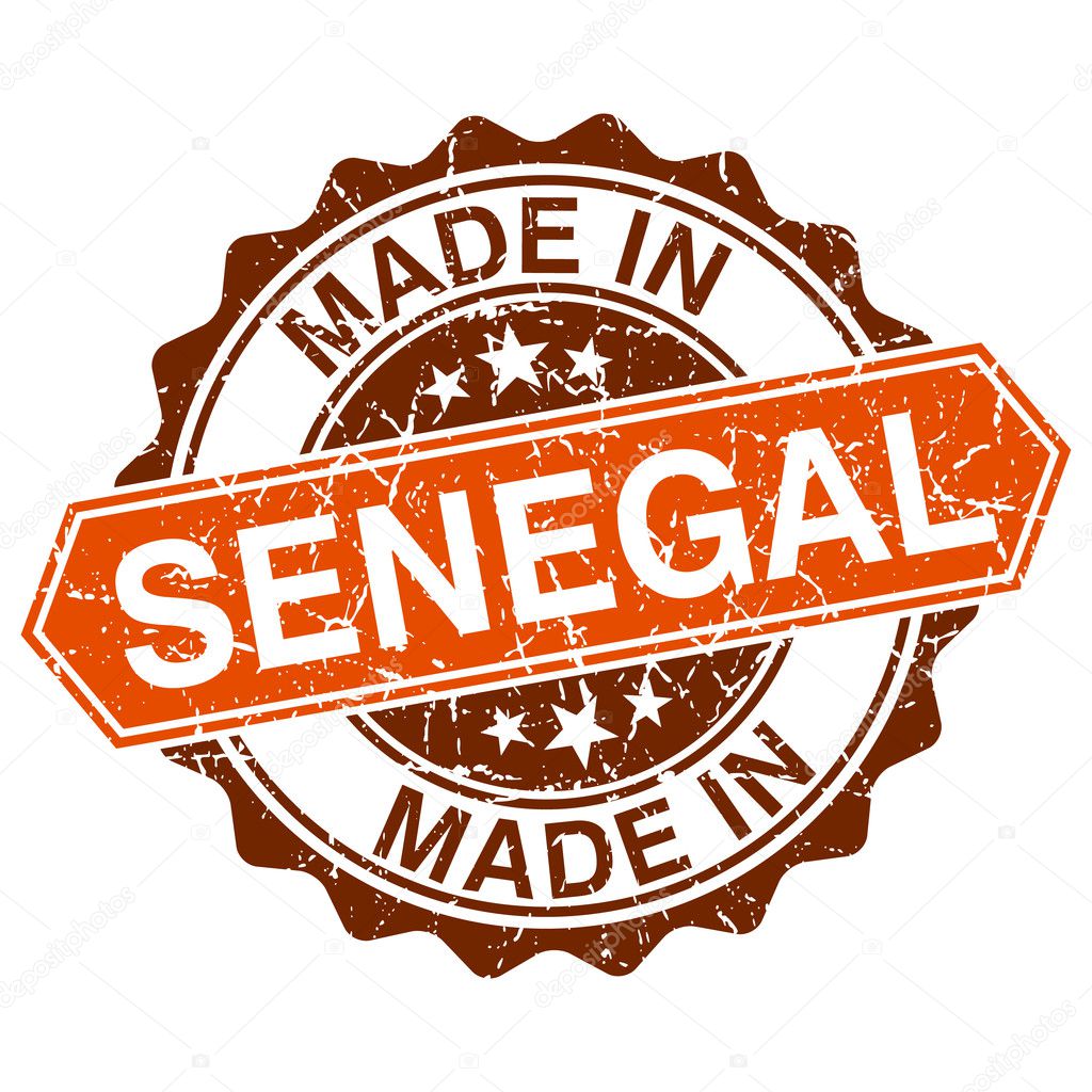 made in Senegal vintage stamp isolated on white background