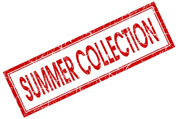 Colección verano rojo cuadrado grungy sello aislado sobre fondo blanco —  Fotos de Stock