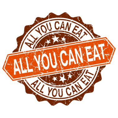All you can eat grungy stamp isolated on white background clipart