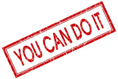 You can do it red square grungy stamp isolated on white background clipart