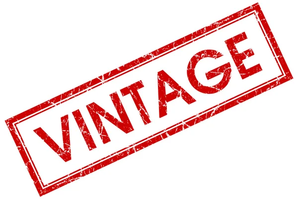 Vintage Red Square Grungy Stempel isoliert auf weißem Hintergrund — Stockfoto