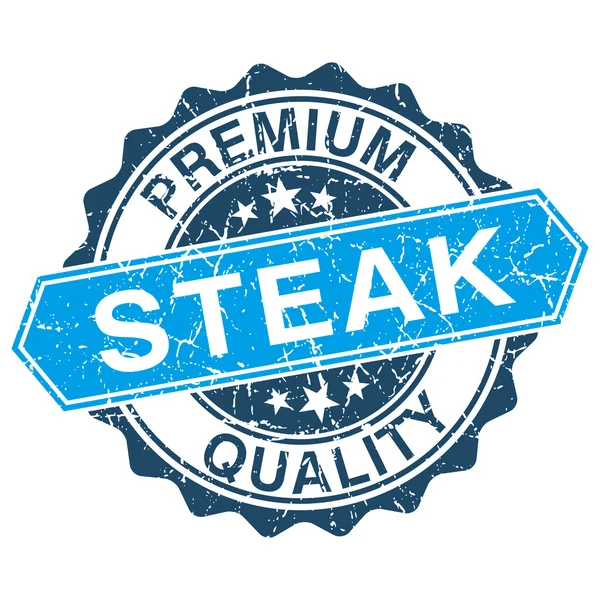 Steak výstřední razítko izolovaných na bílém pozadí — Stockový vektor