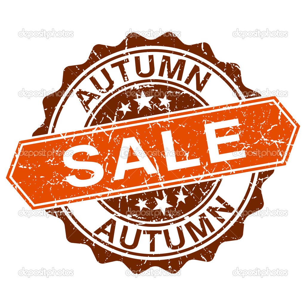 Autumn sale grungy stamp isolated on white background