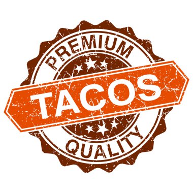 Tacos grungy stamp isolated on white background clipart