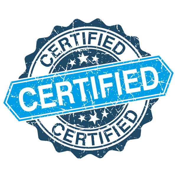 Timbro grungy certificato isolato su sfondo bianco — Vettoriale Stock