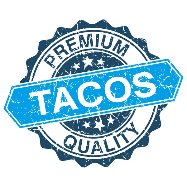 Sello grueso Tacos aislado sobre fondo blanco — Vector de stock
