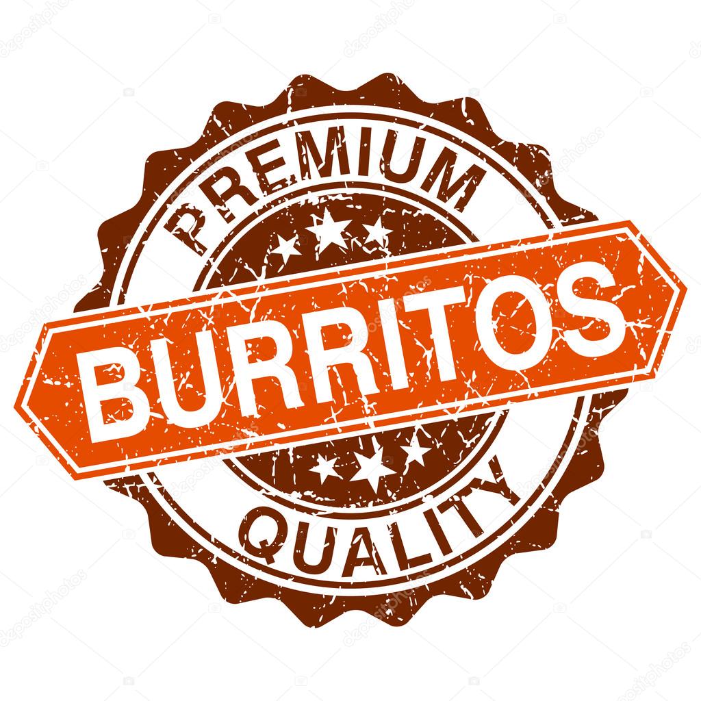 Burritos grungy stamp isolated on white background