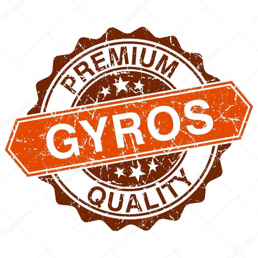 Gyros grungy stamp isolated on white background