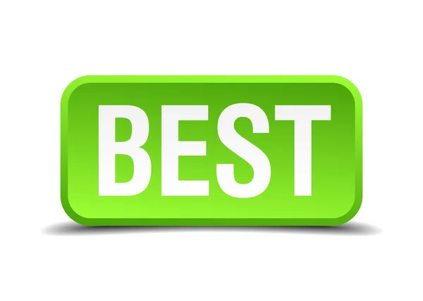 Meilleur vert 3d réaliste carré isolé bouton — Image vectorielle