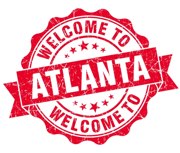 Bienvenido a Atlanta sello aislado vintage rojo —  Fotos de Stock