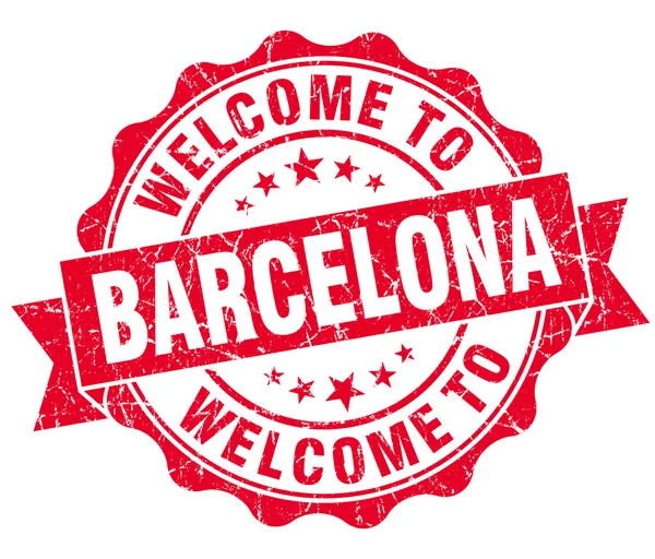 Welcome to Barcelona red vintage isolated seal — Stock Photo, Image