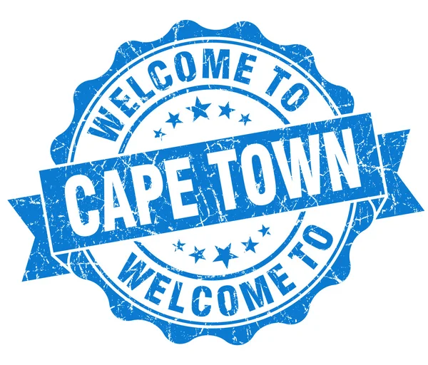 Willkommen in Kapstadt Blue Vintage isolierte Robbe — Stockfoto