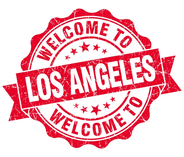 Welcome to Los Angeles red vintage isolated seal — Stock Photo, Image