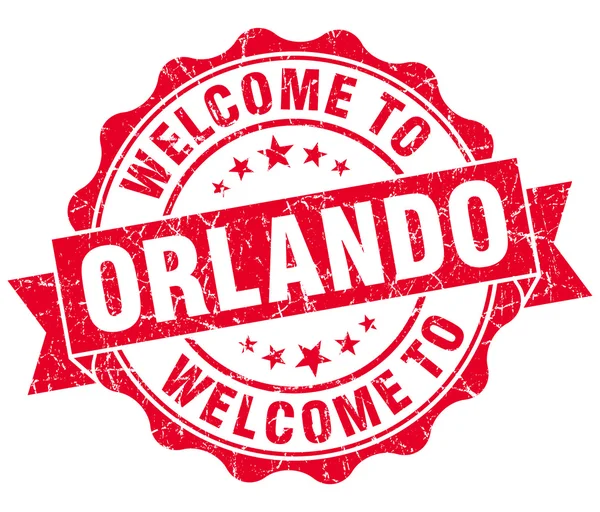 Bem-vindo ao Orlando selo isolado vintage vermelho — Fotografia de Stock