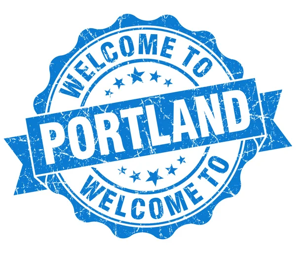Welcome to Portland blue vintage isolated seal — Stock Photo, Image