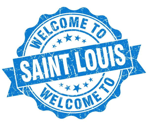 Welcome to Saint Louis blue vintage isolated seal — Stock Photo, Image