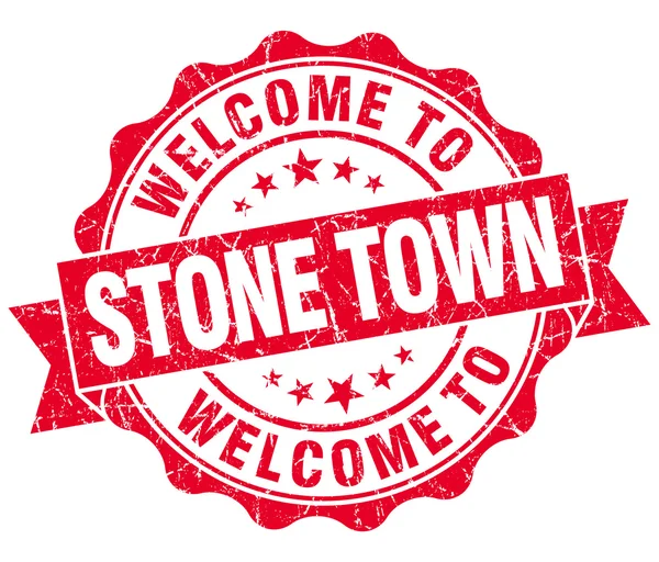 Bienvenido a Stone Town sello aislado vintage rojo — Foto de Stock