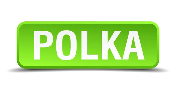 Polka green 3d realistic square isolated button — Stockový vektor