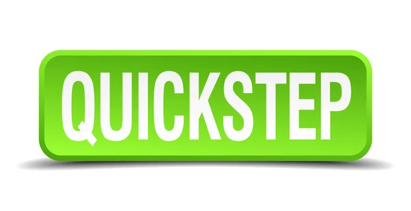 Quickstep grüne 3D realistische quadratische isolierte Taste — Stockvektor