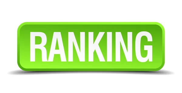 Ranking verde 3d botão isolado quadrado realista —  Vetores de Stock