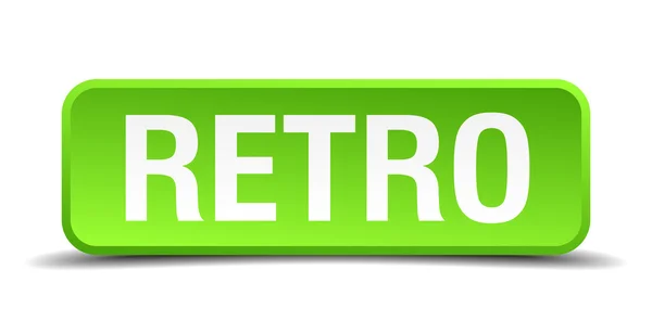 Кнопка Retro green 3D — стоковый вектор