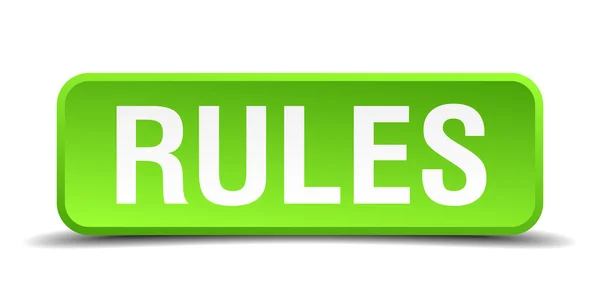 规则绿色 3d 的现实的方形的孤立的按钮 — 图库矢量图片