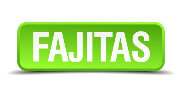 ファヒータ緑の正方形の 3 d リアルな分離ボタン — ストックベクタ