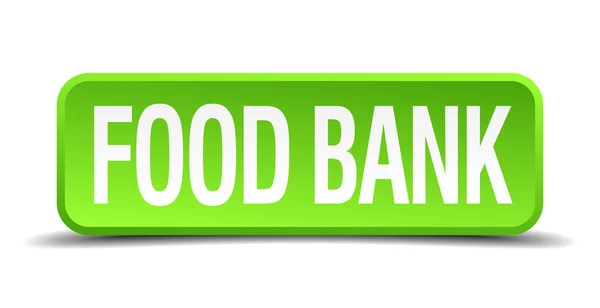 Banco de alimentos verde 3d realista cuadrado aislado botón — Archivo Imágenes Vectoriales