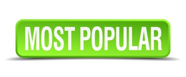 most popular green 3d realistic square isolated button clipart