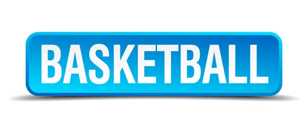 Basketbal modré 3d realistických čtvercové izolované tlačítko — Stockový vektor