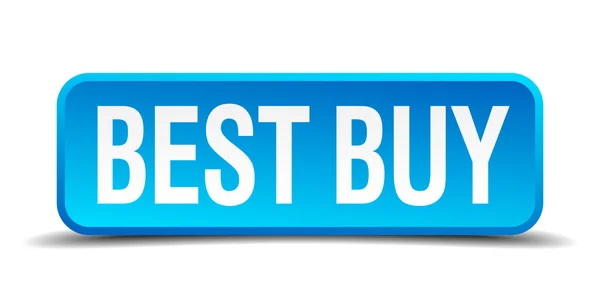 Best buy blue 3d realistic square isolated button — Stock Vector