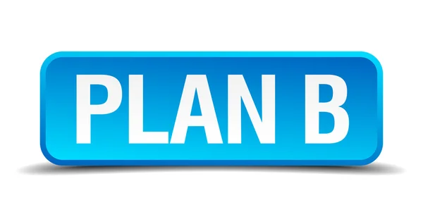 Plan B blue 3d realistic square isolated button — Stock Vector