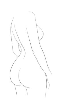 Vector illustration of a young naked woman