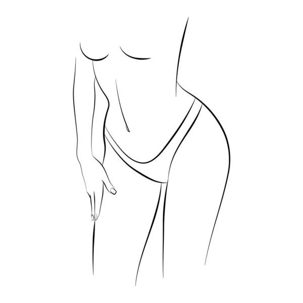 Vector Illustration Young Woman Body — ストックベクタ