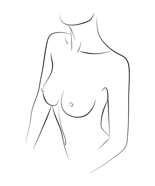 Vector Illustration Young Woman Naked Body — ストックベクタ