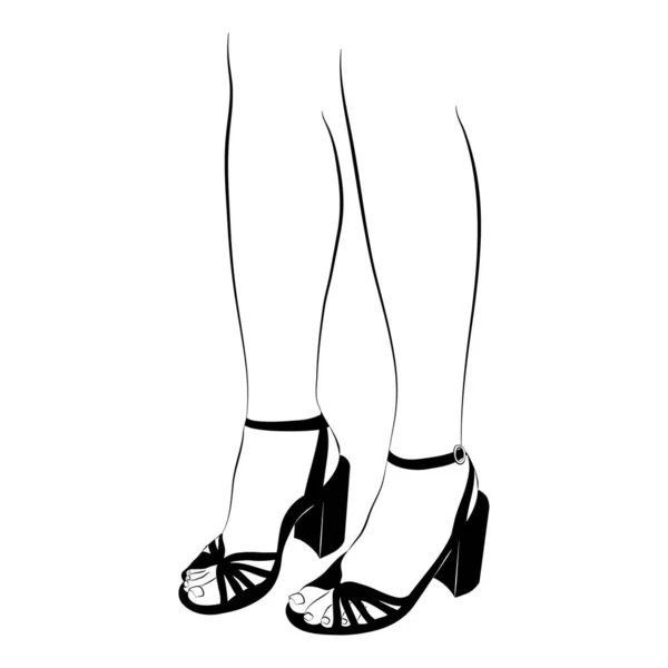 Vector Illustration Woman Legs High Heels — Stockový vektor