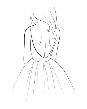 Bir gelin bir gelinlik vektör çizim