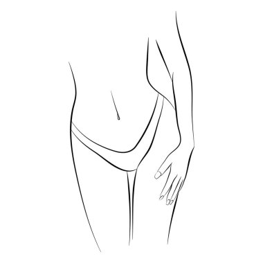 Vector illustration of a young woman's body