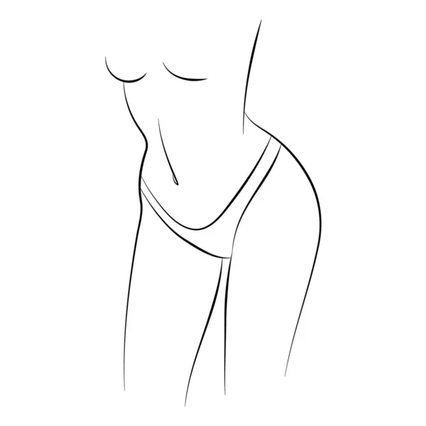 Vector Illustration Young Woman Body — Stockový vektor