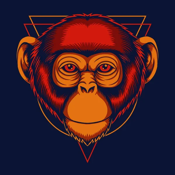 Εικονογράφηση Φορέα Κεφάλι Χιμπατζή Για Την Εταιρεία Εμπορικό Σήμα Σας — Διανυσματικό Αρχείο