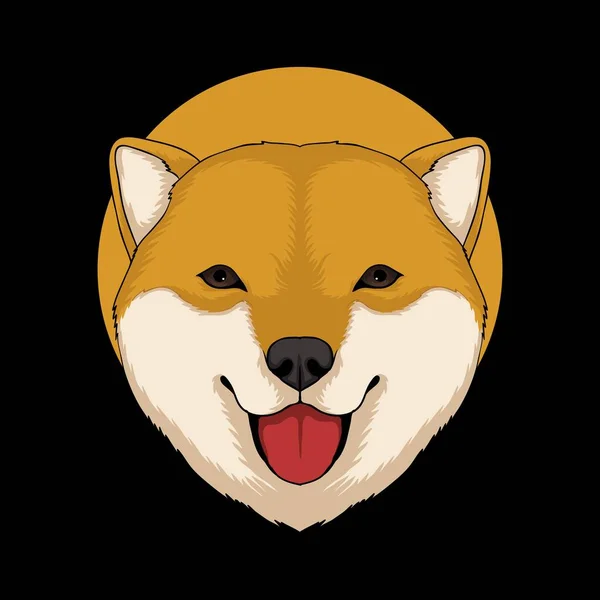 Shiba Inu Cabeza Perro Vector Ilustración Para Empresa Marca — Archivo Imágenes Vectoriales